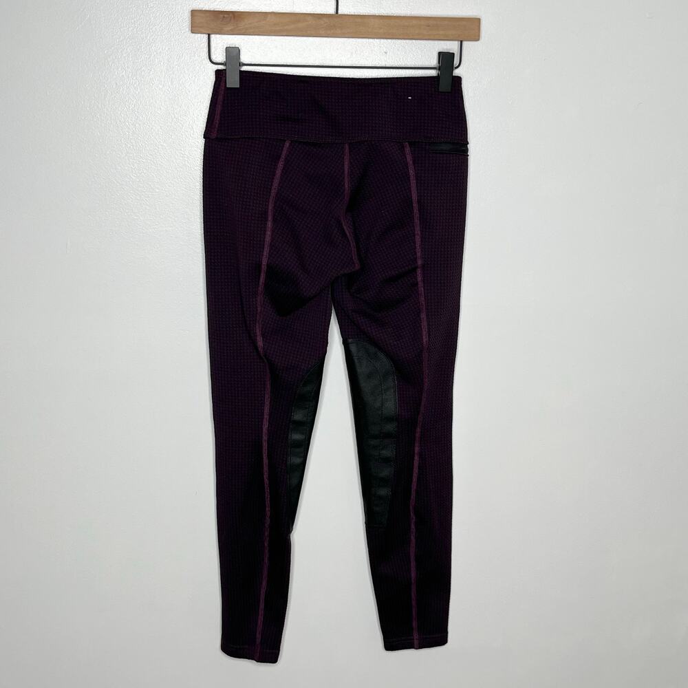 Kerrits Womens Pull On Riding Tight Pants XS Purple Black Houndstooth Equestrian - Picture 10 of 10